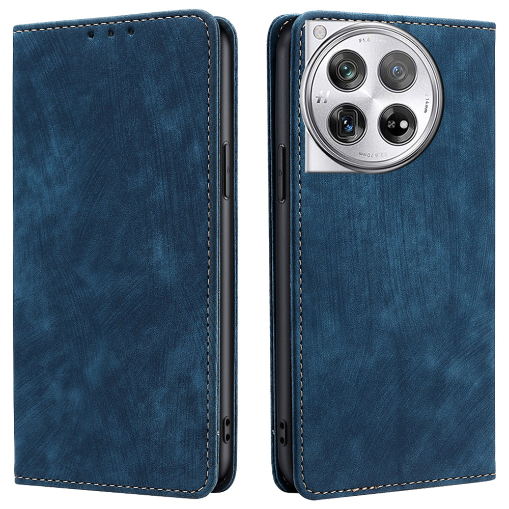 For OnePlus 12 5G Magnetic Case PU Leather Stand Wallet RFID Blocking Phone Protector - Blue For OnePlus 12 5G Magnetic Case PU Leather Stand Wallet RFID Blocking Phone Protector - Blue